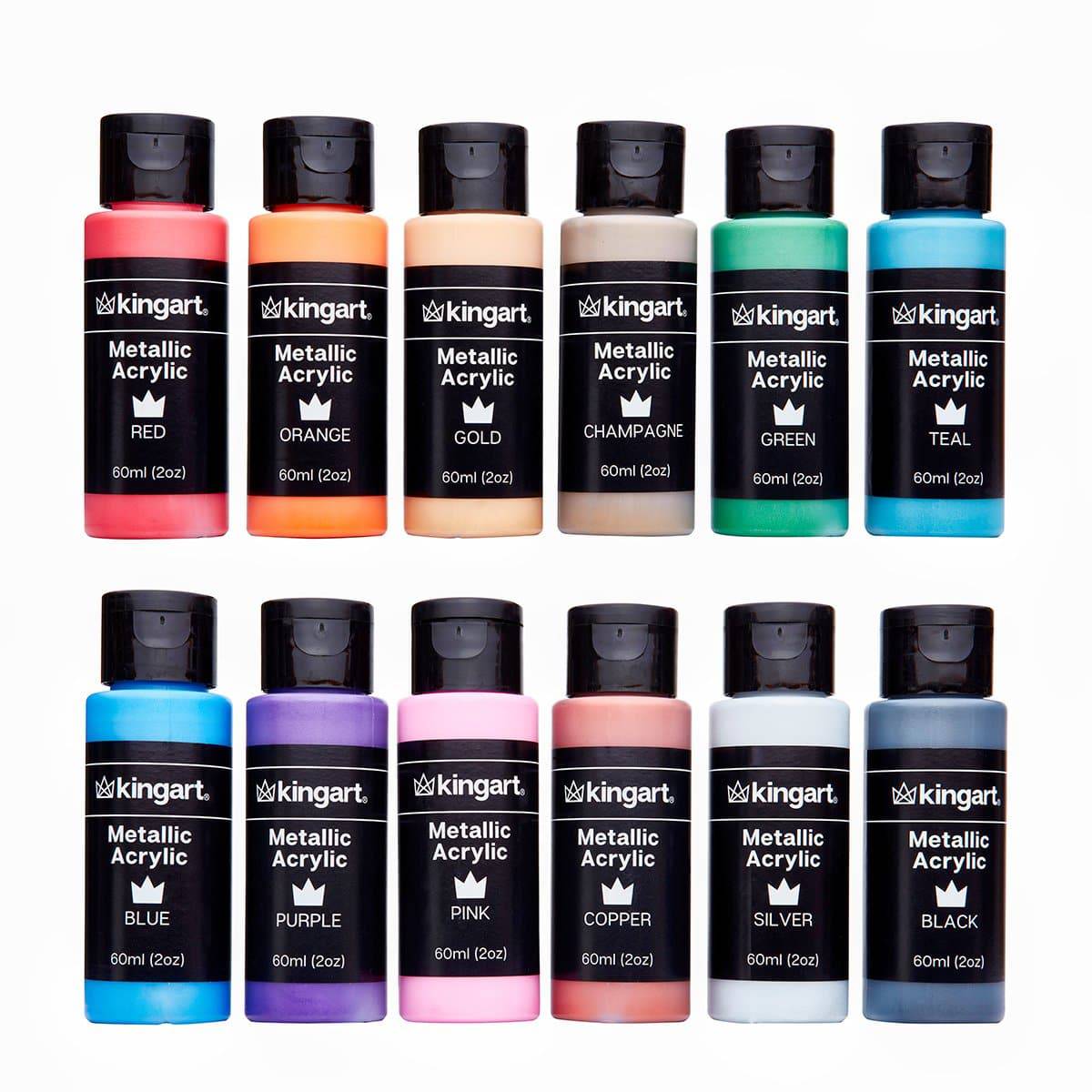 Acrylic Paint 12 Metallic Colors