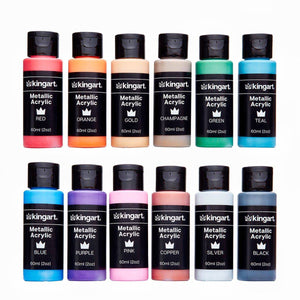 Acrylic Paint 12 Metallic Colors