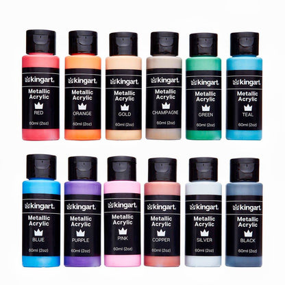 Acrylic Paint 12 Metallic Colors