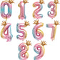 Rainbow Crown Number Balloon