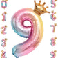 Rainbow Crown Number Balloon