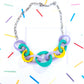 Bold Pastel Abstract Link Chain Necklace