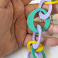 Bold Pastel Abstract Link Chain Necklace