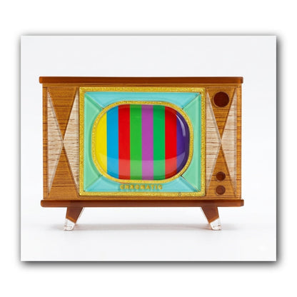 Tune In Customizable Retro TV Brooch by Lipstick & Chrome — Personalized Acrylic Pin