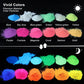 Let's Resin Glow In Dark Pigment Powder - 12 Jar Set