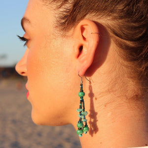 Luzy Seed Bead Dangly Earrings - Guatemala