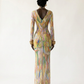 Vibrant Rhinestone Mesh Maxi Dress