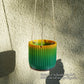 Mid Century Ribbed Hanging Plant Pots