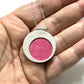 Mod Circle Pendant in Pink Linen