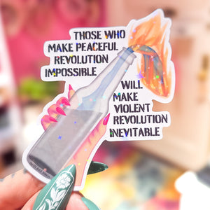 Molotov Cocktail Sticker, 2.8 x 3.2 in.