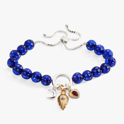 Moon Magic Beaded Charm Bolo Bracelet