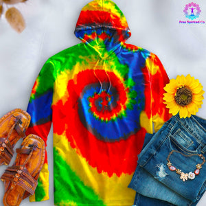 Moondance Red Hand-Dyed Long Sleeve Hoodie