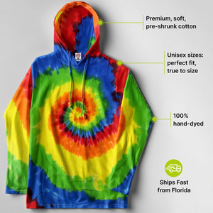 Moondance Red Hand-Dyed Long Sleeve Hoodie