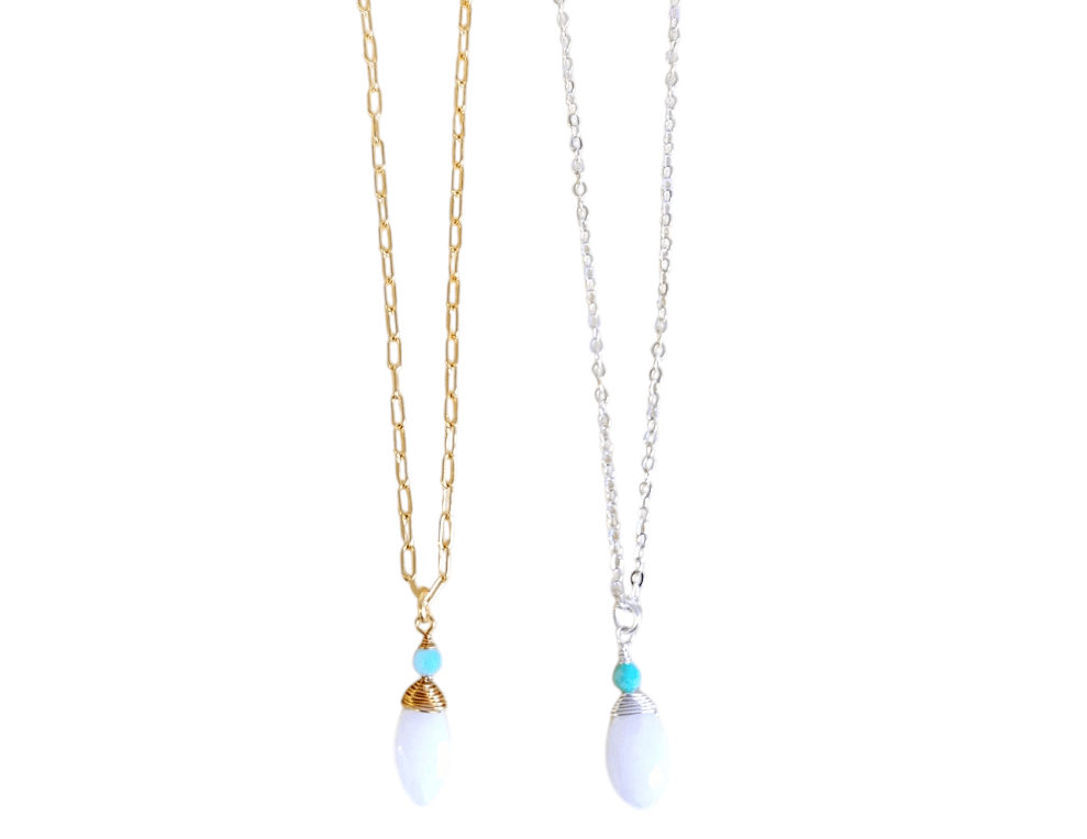 Moonstone Necklace - Silver/Gold