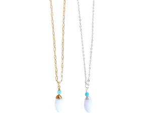 Moonstone Necklace - Silver/Gold