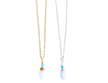 Moonstone Necklace - Silver/Gold