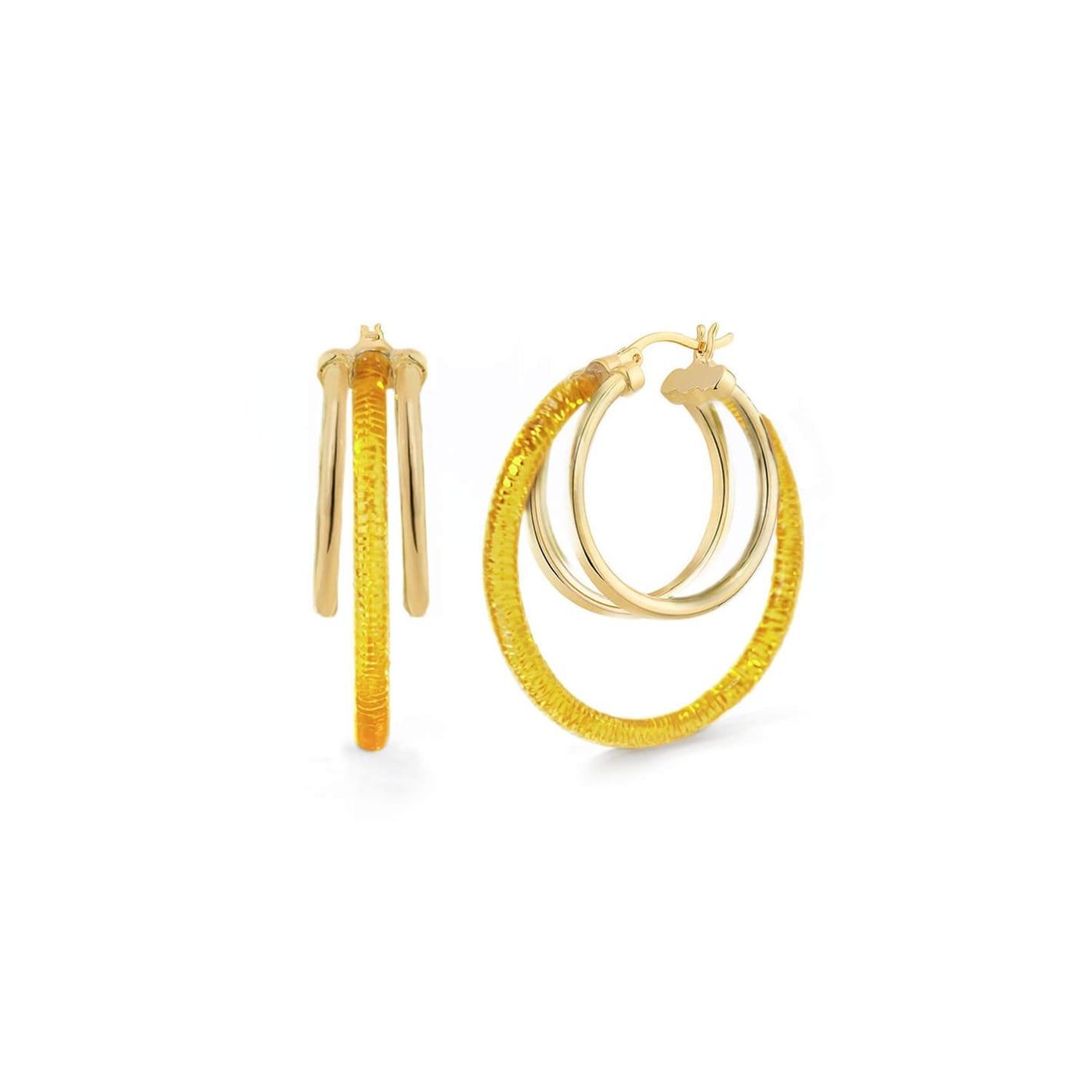 Multi Lucite Hoop Earrings
