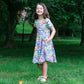 "Staff Meeting" Rainbow Music Notes Super Twirler Dress with Pockets
