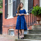 Constellations Glow-in-the-Dark Navy Twirl Dress with Pockets