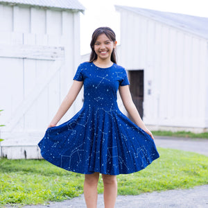 Constellations Glow-in-the-dark Navy Kids Dress