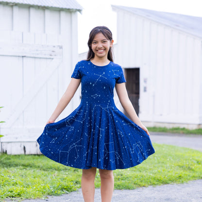 Constellations Glow-in-the-dark Navy Kids Dress
