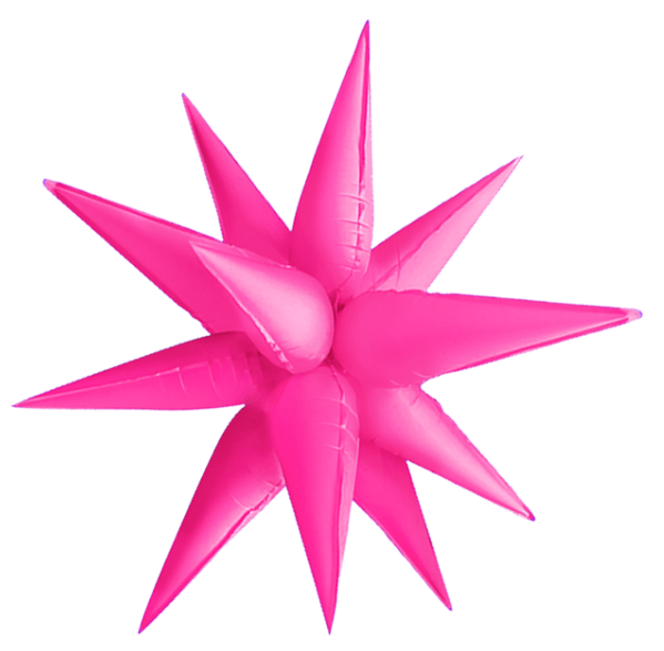 Neon Pink Starburst Cluster Balloon – 26" or 40"