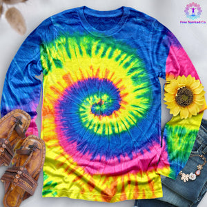 Neon Rainbow Hand Dyed Long Sleeve