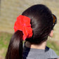Luxe Velvet Scrunchie | neon coral