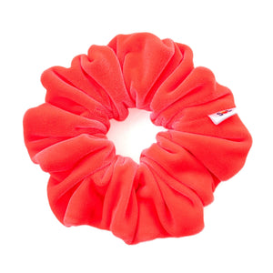Luxe Velvet Scrunchie | neon coral