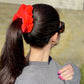 Luxe Velvet Scrunchie | neon coral