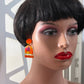 Neon Impressionist Earrings in Orange