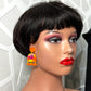 Neon Impressionist Earrings in Orange