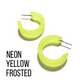 Wide Classic Frosted Hoop Earrings - Clara