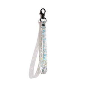 Transparent Vinyl Wrist Strap | clear glitter stars