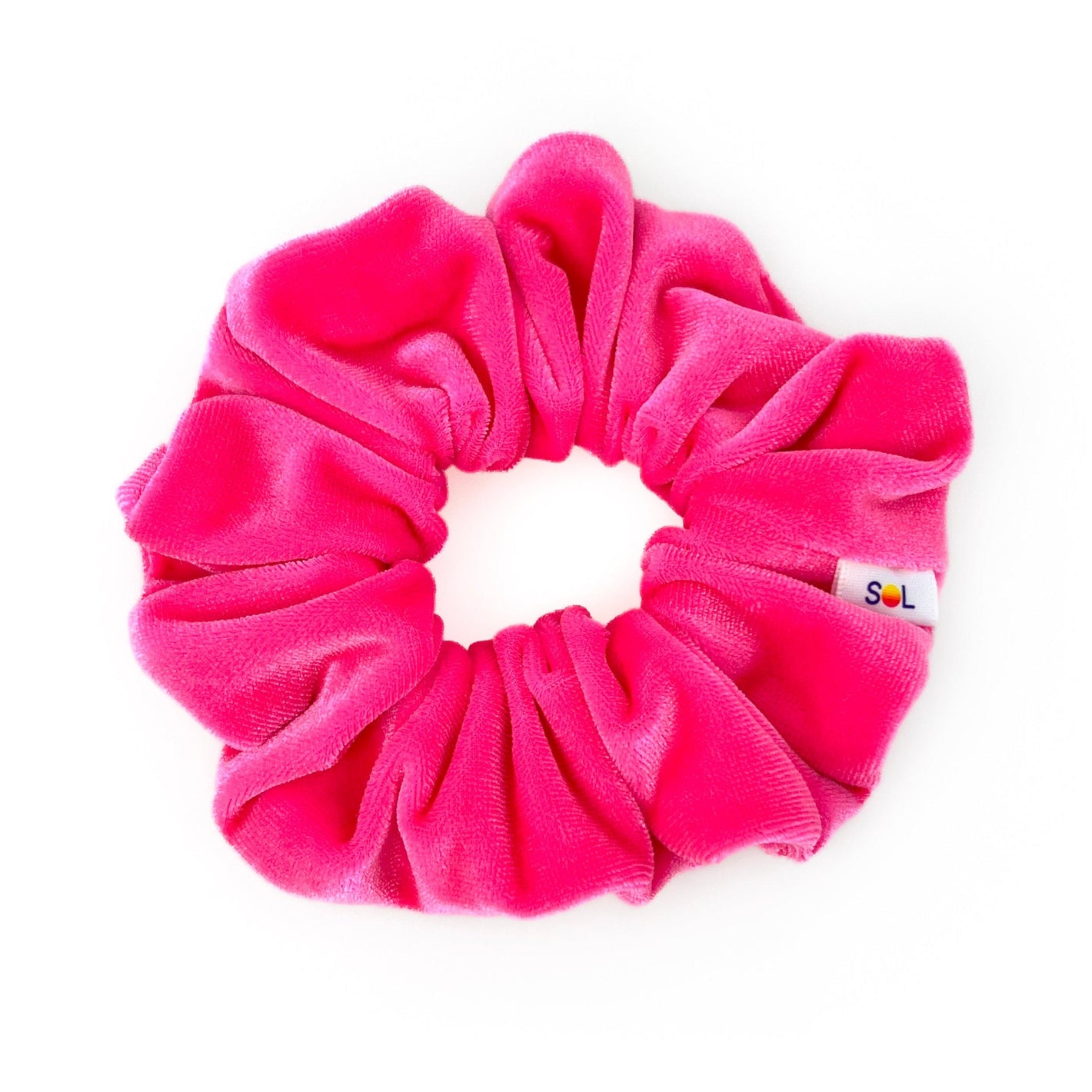 Luxe Velvet Scrunchie | neon pink