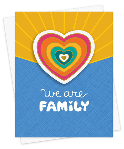 Family Heart Sticker Love Card