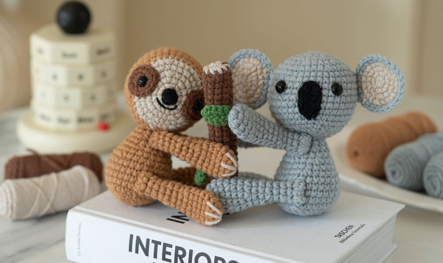 Sloth and Koala Amigurumi DIY Crochet Kit Wizardi F07N8-M207