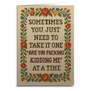 One "Are You F--king Kidding Me" at a Time Greeting Card