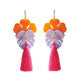 Orange Tropical Flower Earrings by Laliblue
