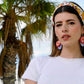 Orange Tropical Flower Earrings by Laliblue
