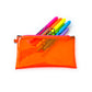 Transparent Vinyl Wristlet Pouch | neon orange