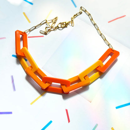Orange Link Necklace