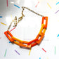 Orange Link Necklace