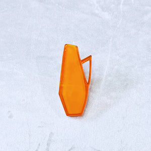 Mid Century Vase Brooch - Transparent Orange