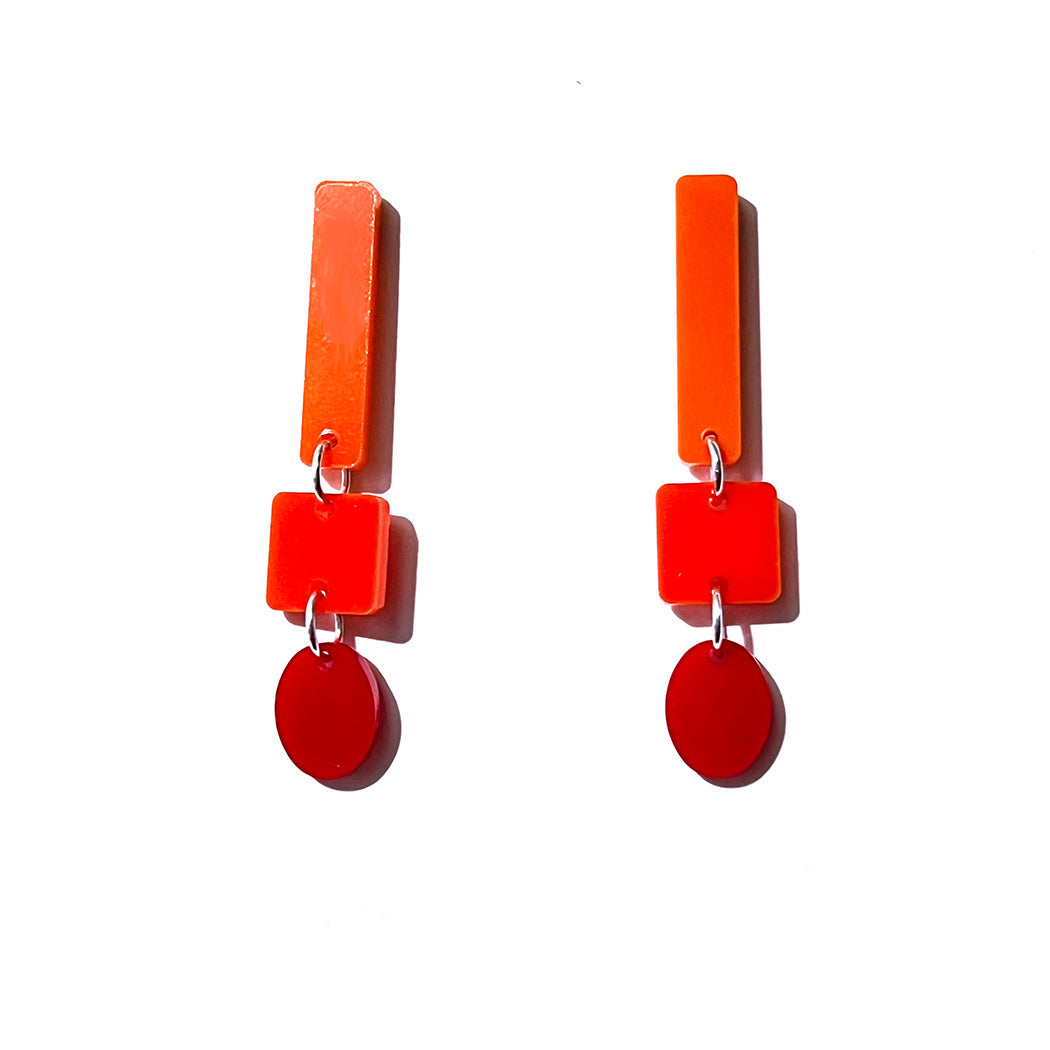 Small Geometric Color Block Stick Earrings