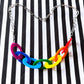 Rainbow Link Statement Necklace