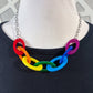 Rainbow Link Statement Necklace