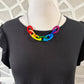 Rainbow Link Statement Necklace