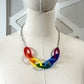 Rainbow Link Statement Necklace