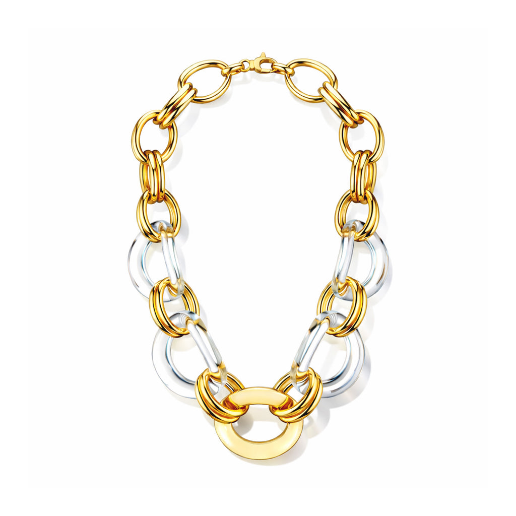 Clear Oversized Link Lucite Necklace